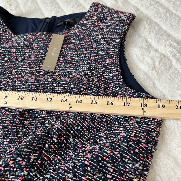 J. Crew Confetti Tweed Dress Blue Multicolored A-Line Party Rainbow Stylish Fun - Picture 5 of 10